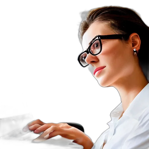 staff, photorealistic, 3d render, woman transparent PNG cut-out