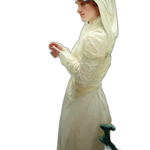 dress, staff, hat, umbrella transparent PNG cut-out