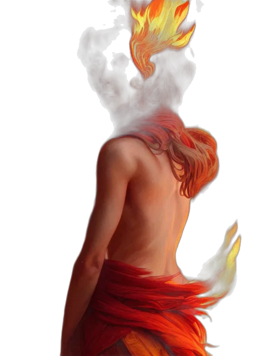 dragon, dress, mask, hair transparent PNG cut-out