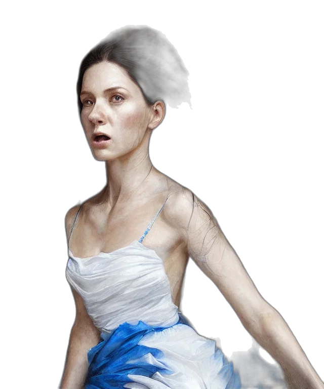 dress, face, hair, creature transparent PNG cut-out