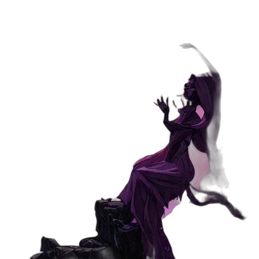 dress, staff, weapon, creature transparent PNG cut-out