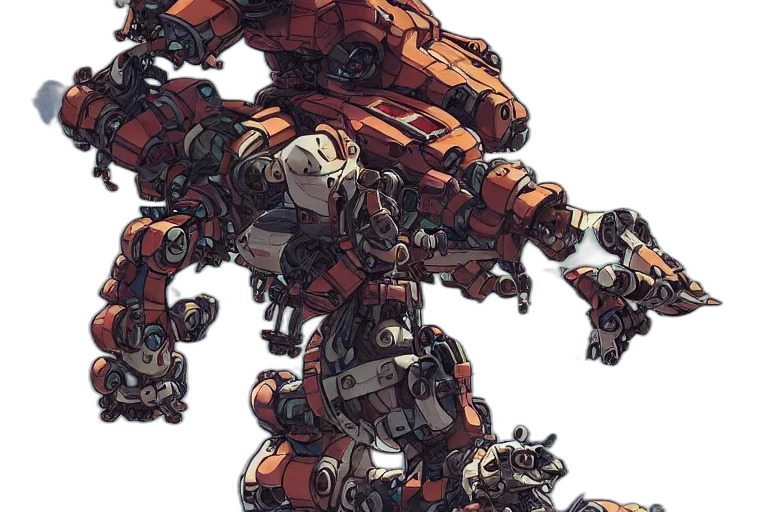 robot, weapon, concept art, pixel art transparent PNG cut-out