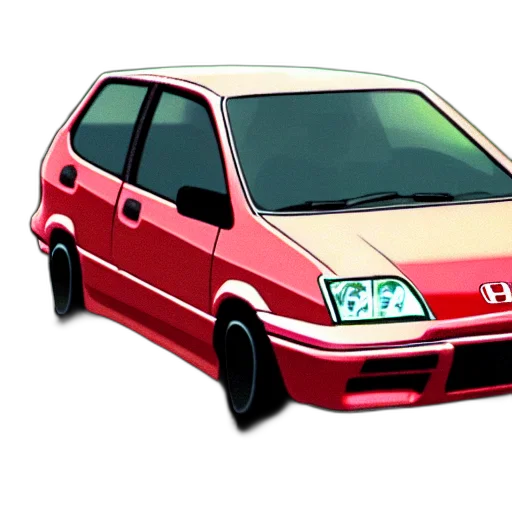 car, photorealistic, 3d render, vaporwave transparent PNG cut-out