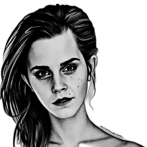 face, photorealistic, cartoon, pencil sketch transparent PNG cut-out