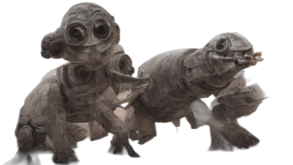 creature, animal, mask, 3d render transparent PNG cut-out