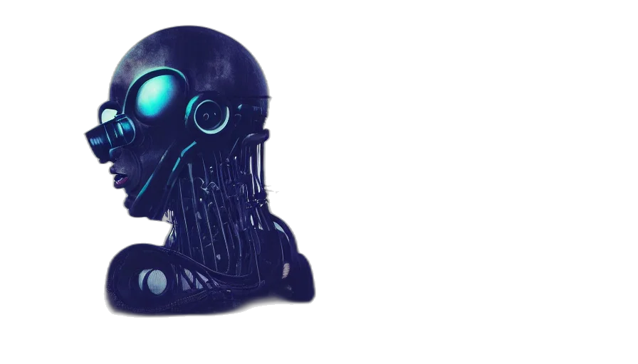 mask, robot, hat, cyberpunk transparent PNG cut-out