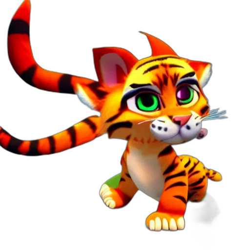 animal, staff, 3d render, concept art transparent PNG cut-out