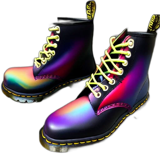 shoes, 3d render, cyberpunk, photorealistic transparent PNG cut-out