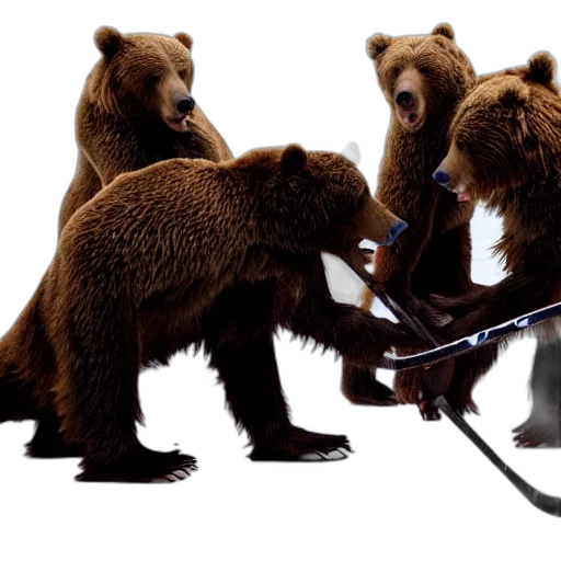 concept art, group, brown, bears transparent PNG cut-out