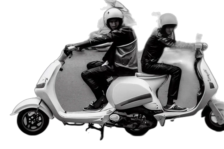 concept art, photorealistic, 3d render, moped transparent PNG cut-out