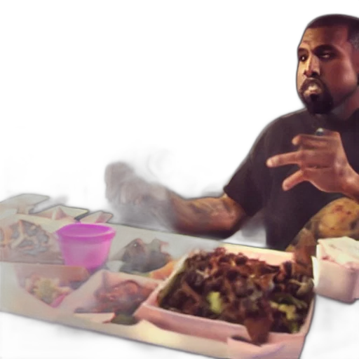 food, 3d render, vaporwave, concept art transparent PNG cut-out