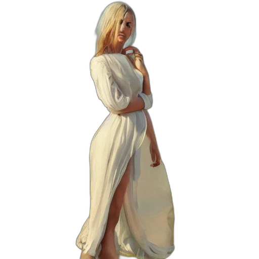 dress, staff, concept art, oil painting transparent PNG cut-out