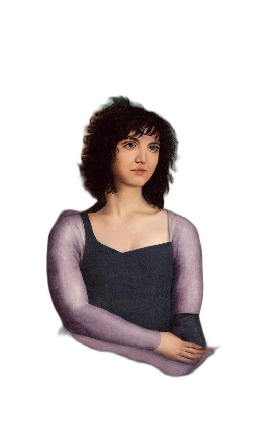 dress, face, hair, jacket transparent PNG cut-out
