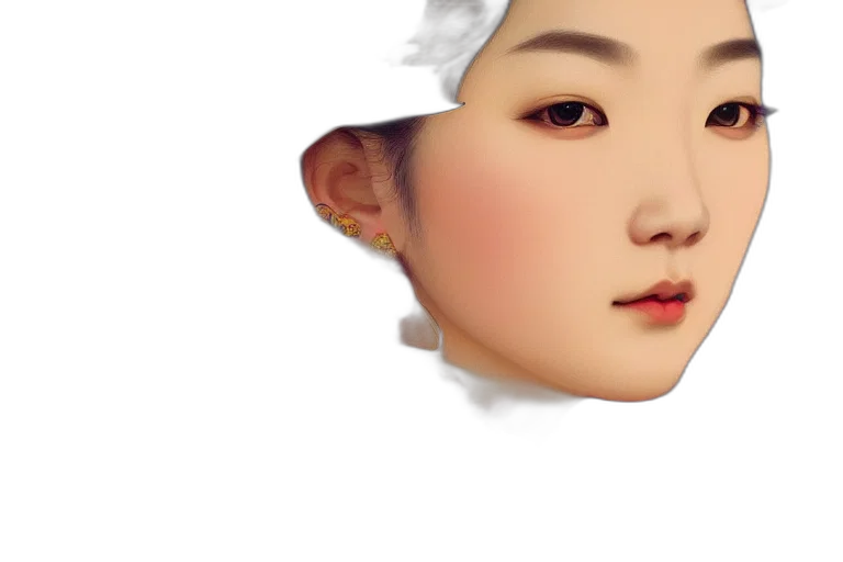 face, mask, photorealistic, oil painting transparent PNG cut-out