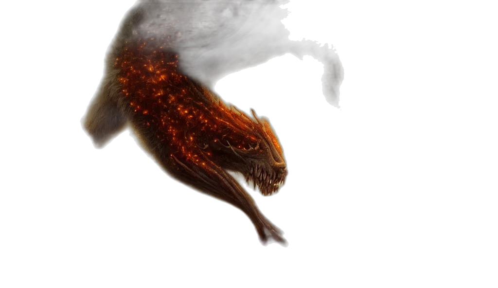 dragon, creature, animal, staff transparent PNG cut-out