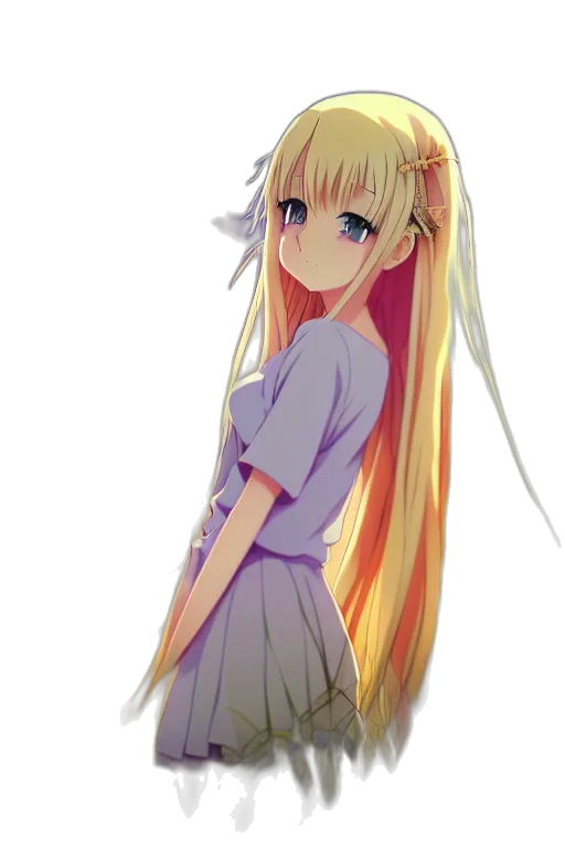 dress, staff, dragon, hair transparent PNG cut-out