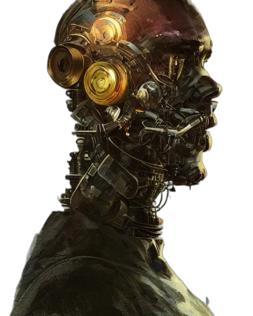 robot, mask, face, crown transparent PNG cut-out
