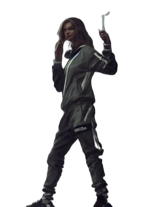 jacket, staff, weapon, concept art transparent PNG cut-out
