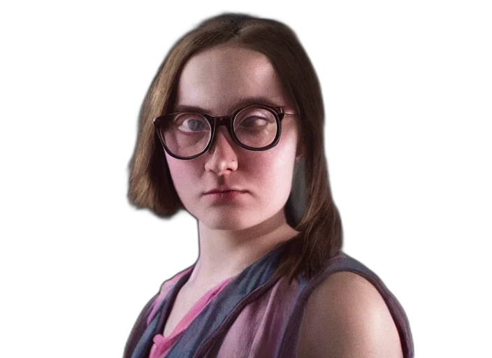 face, hair, staff, creature transparent PNG cut-out