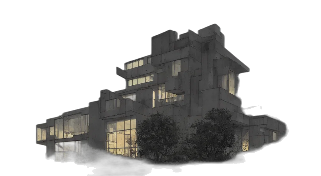 building, concept art, 3d render, photorealistic transparent PNG cut-out