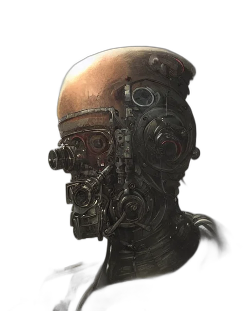 robot, face, mask, creature transparent PNG cut-out