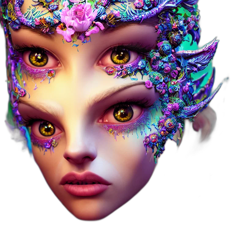 mask, face, crown, jewelry transparent PNG cut-out