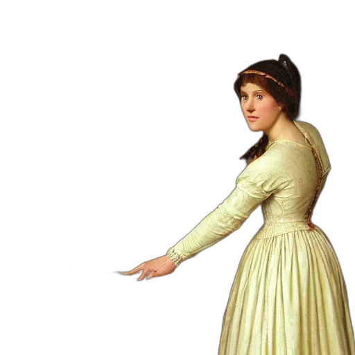 dress, staff, hat, jewelry transparent PNG cut-out