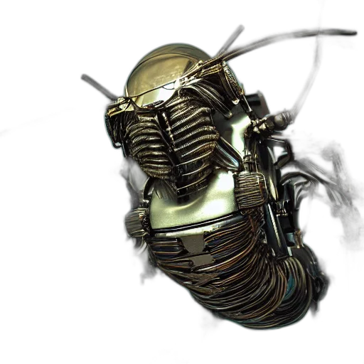 robot, mask, creature, weapon transparent PNG cut-out