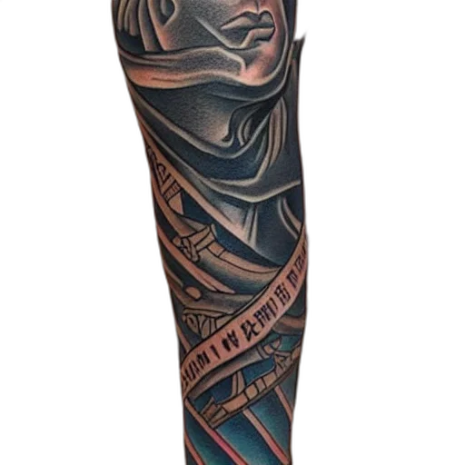 sword, fantasy art, tattoo, crooked transparent PNG cut-out