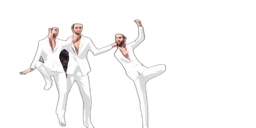concept art, 3d render, pair, handsome transparent PNG cut-out