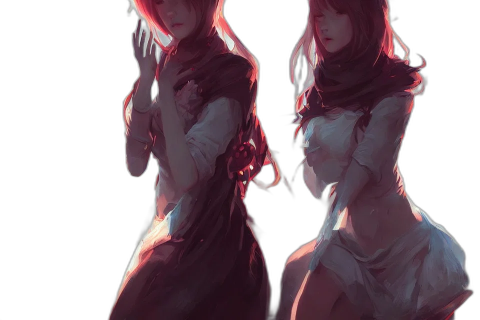 dress, concept art, anime, fantasy art transparent PNG cut-out