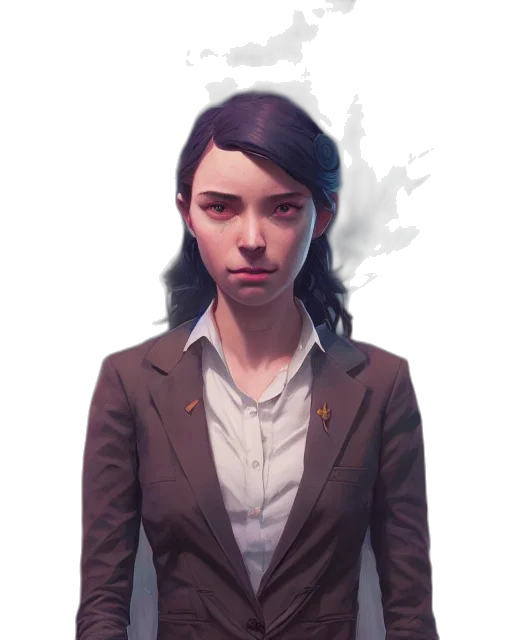jacket, face, staff, concept art transparent PNG cut-out