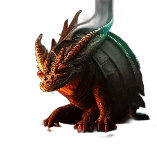 dragon, creature, animal, staff transparent PNG cut-out