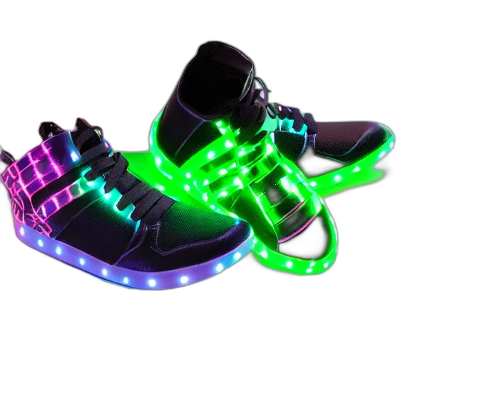 shoes, cyberpunk, 3d render, vaporwave transparent PNG cut-out