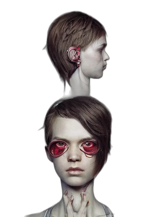 face, mask, concept art, cyberpunk transparent PNG cut-out