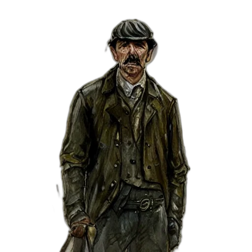 staff, hat, jacket, concept art transparent PNG cut-out