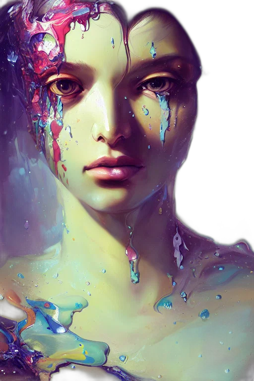 face, mask, photorealistic, oil painting transparent PNG cut-out