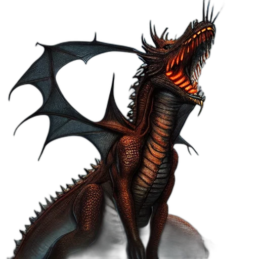 dragon, creature, staff, animal transparent PNG cut-out