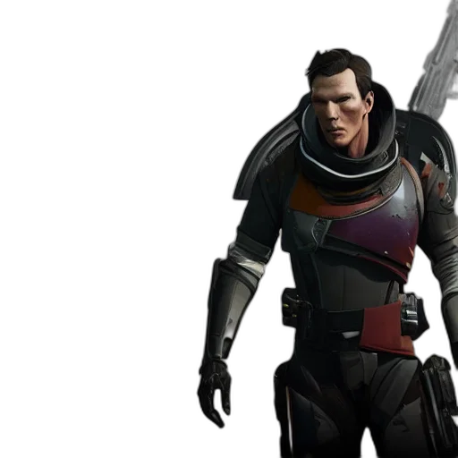 weapon, jacket, staff, concept art transparent PNG cut-out