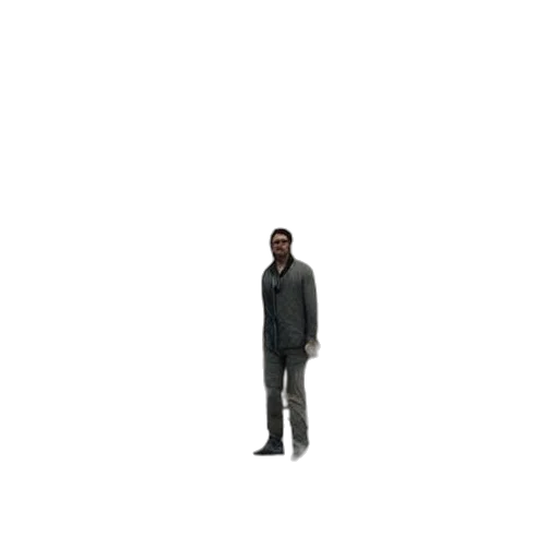 jacket, staff, robot, creature transparent PNG cut-out