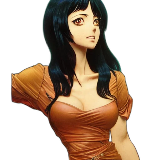 dress, face, staff, jewelry transparent PNG cut-out