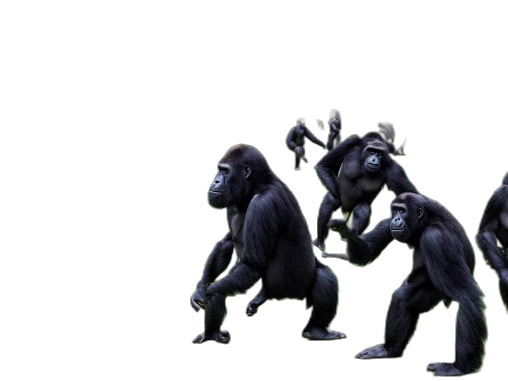 animal, concept art, 3d render, gorillas transparent PNG cut-out