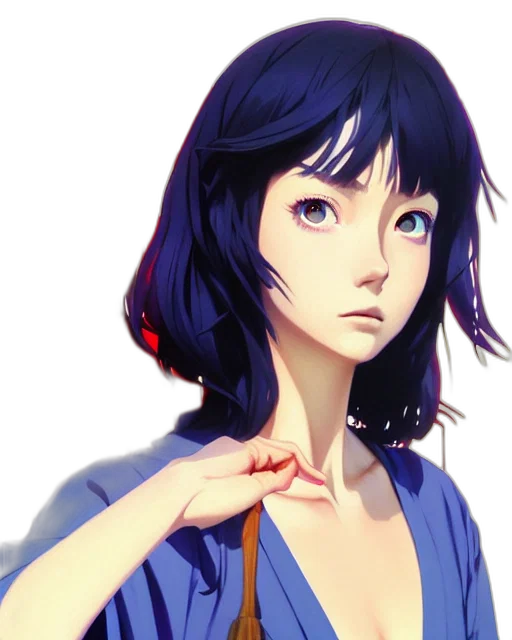 face, dress, anime, concept art transparent PNG cut-out