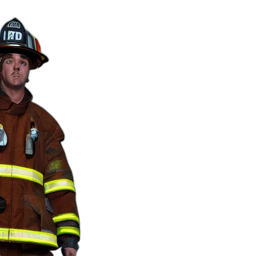 staff, jacket, 3d render, fire transparent PNG cut-out