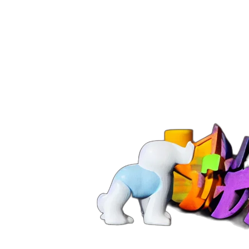 animal, 3d render, vaporwave, concept art transparent PNG cut-out