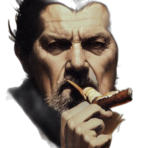 face, staff, photorealistic, comic book art transparent PNG cut-out