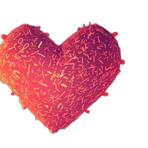 3d render, heart, name, ash transparent PNG cut-out