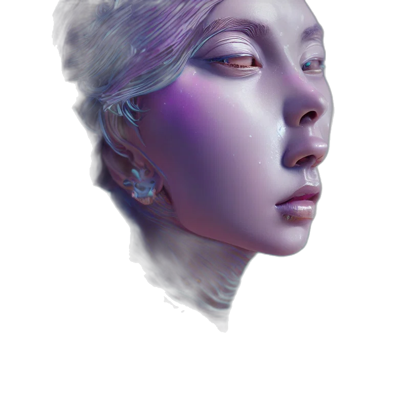 face, creature, watercolor, photorealistic transparent PNG cut-out
