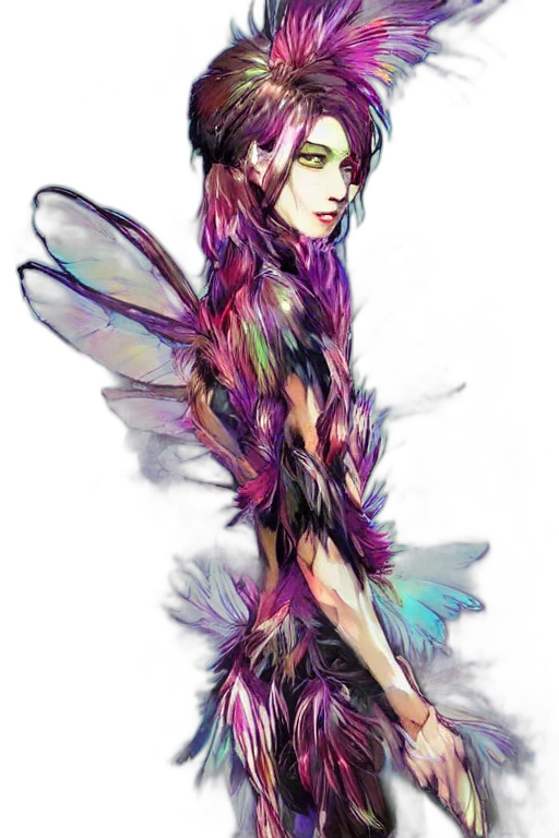 dress, hair, creature, fantasy art transparent PNG cut-out