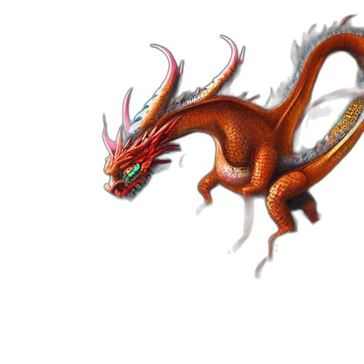 dragon, creature, staff, animal transparent PNG cut-out